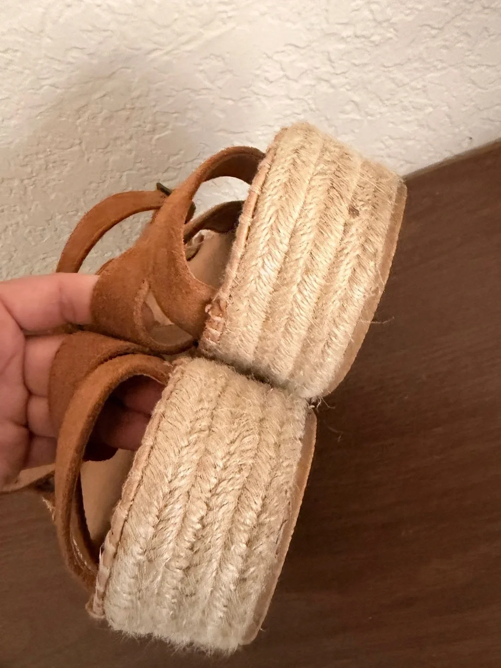 Soludos Womens Como Platform Wedge Sandals Brown suede size 6 preowned